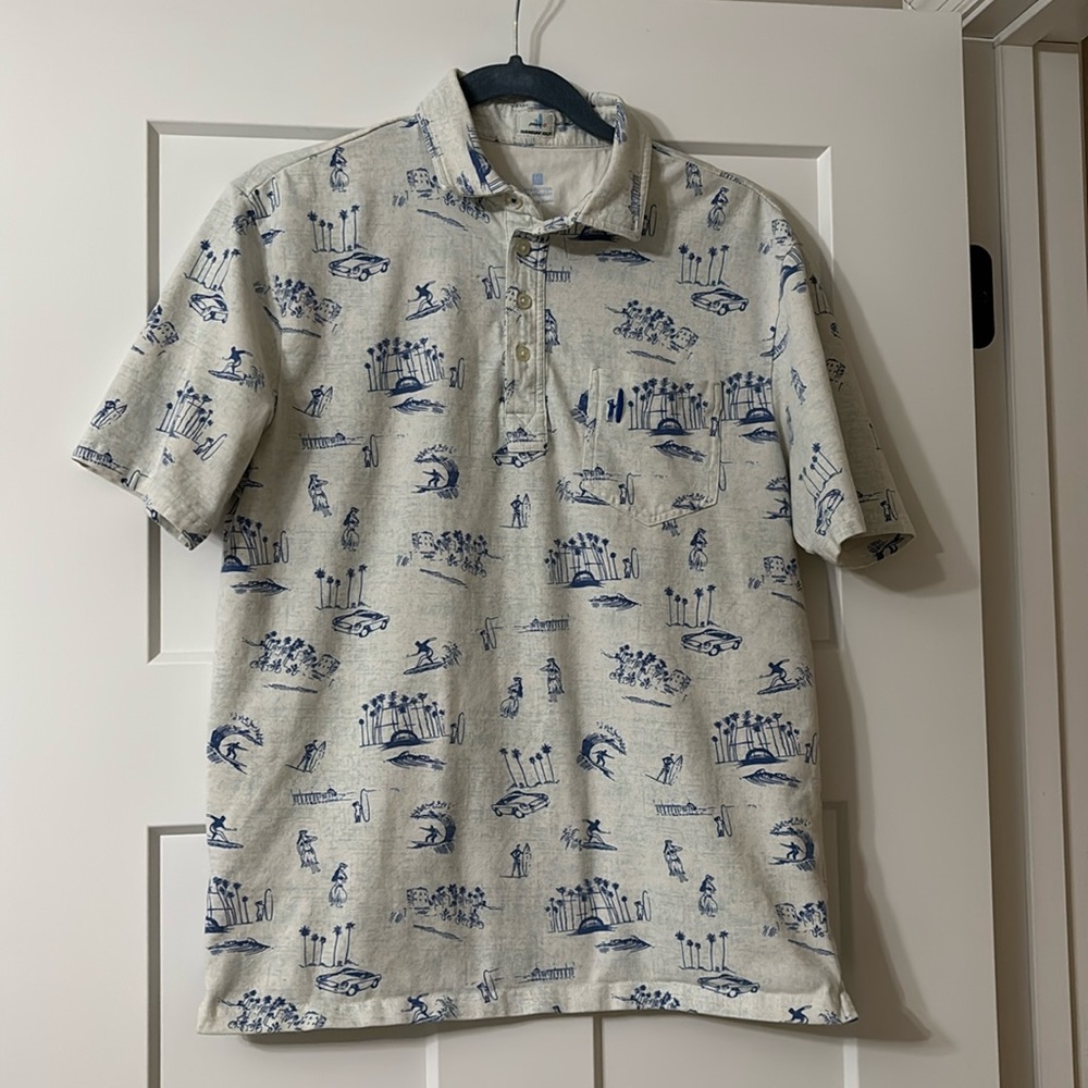 johnnie O Medium Hangin Out Surfing Polo Awesome Spring Summer Shirt